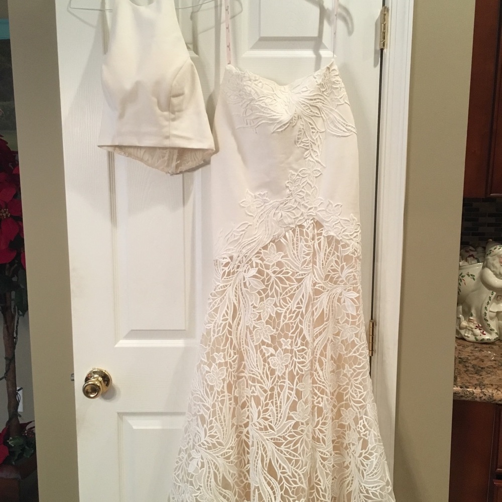 2 piece prom gown